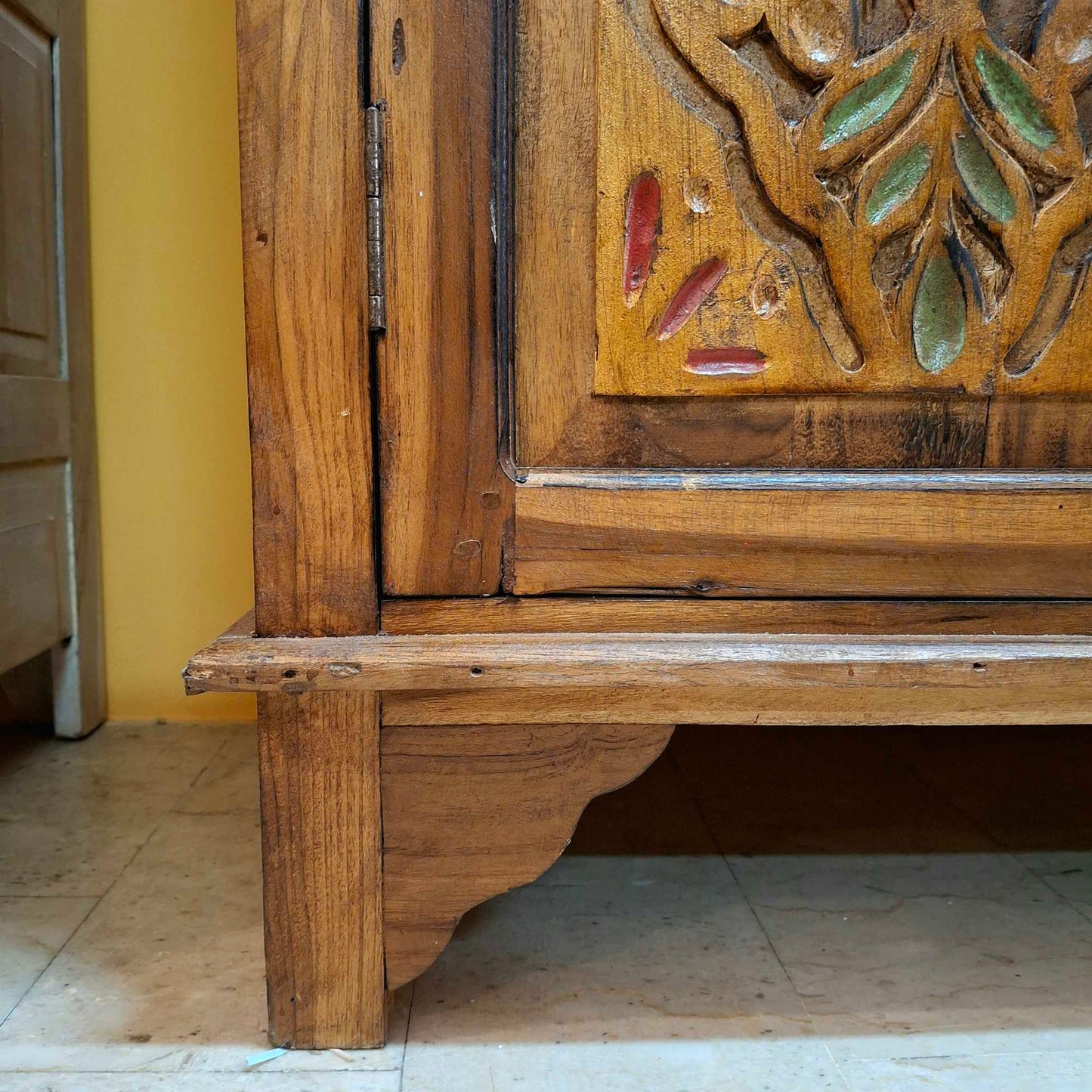 Mobile etnico credenza in teak con cassetti e 2 ante