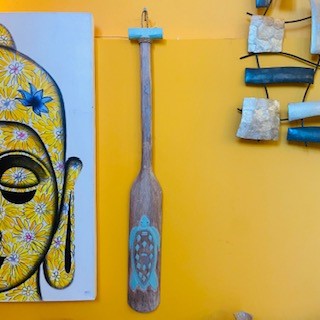 Decorative turtle paddle ethnic decor
