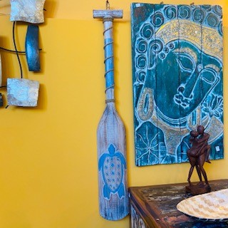 Decorative turtle paddle ethnic decor