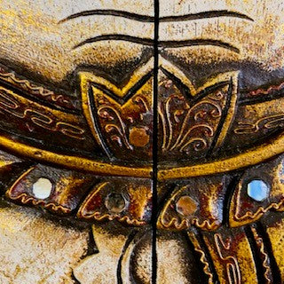 Peinture Ganesh sur panneau de bois, décor ethnique