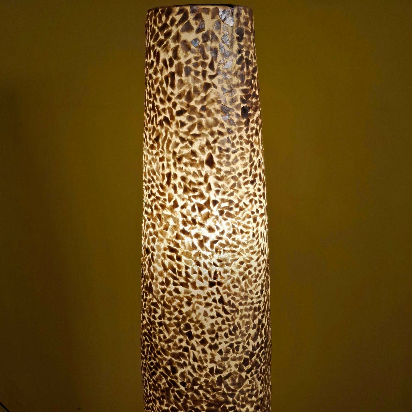 Piantana di madre perla dorata e ferro battuto