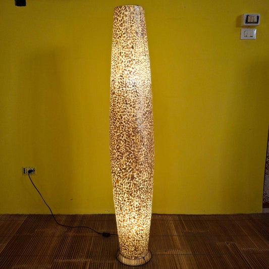 Piantana di madre perla dorata e ferro battuto