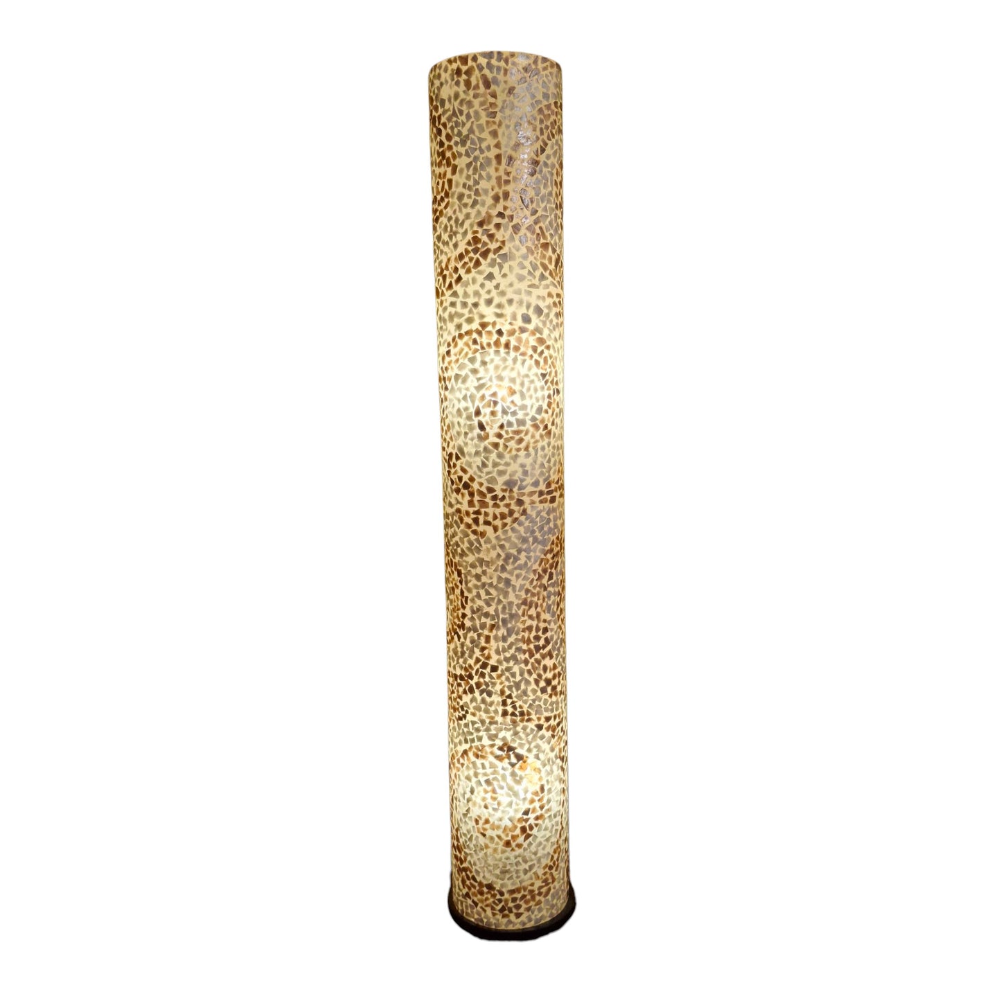 Piantana in mosaico di madre perla e ferro battuto