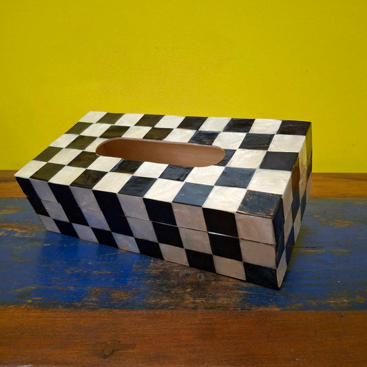 Porta fazzoletti in madre perla argentatata