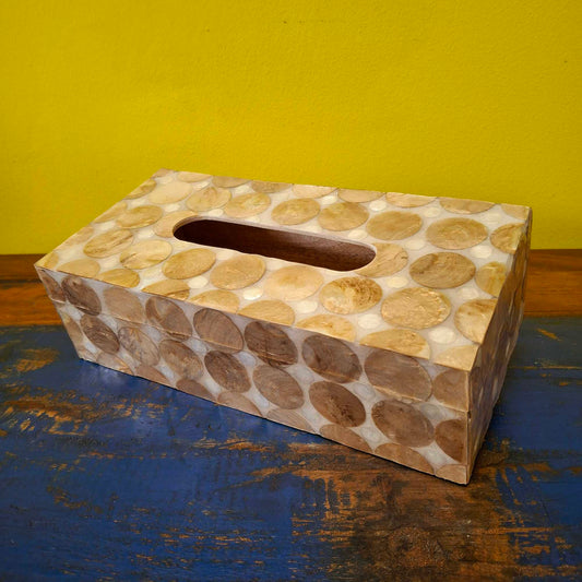 Porta fazzoletti in madre perla argento e oro