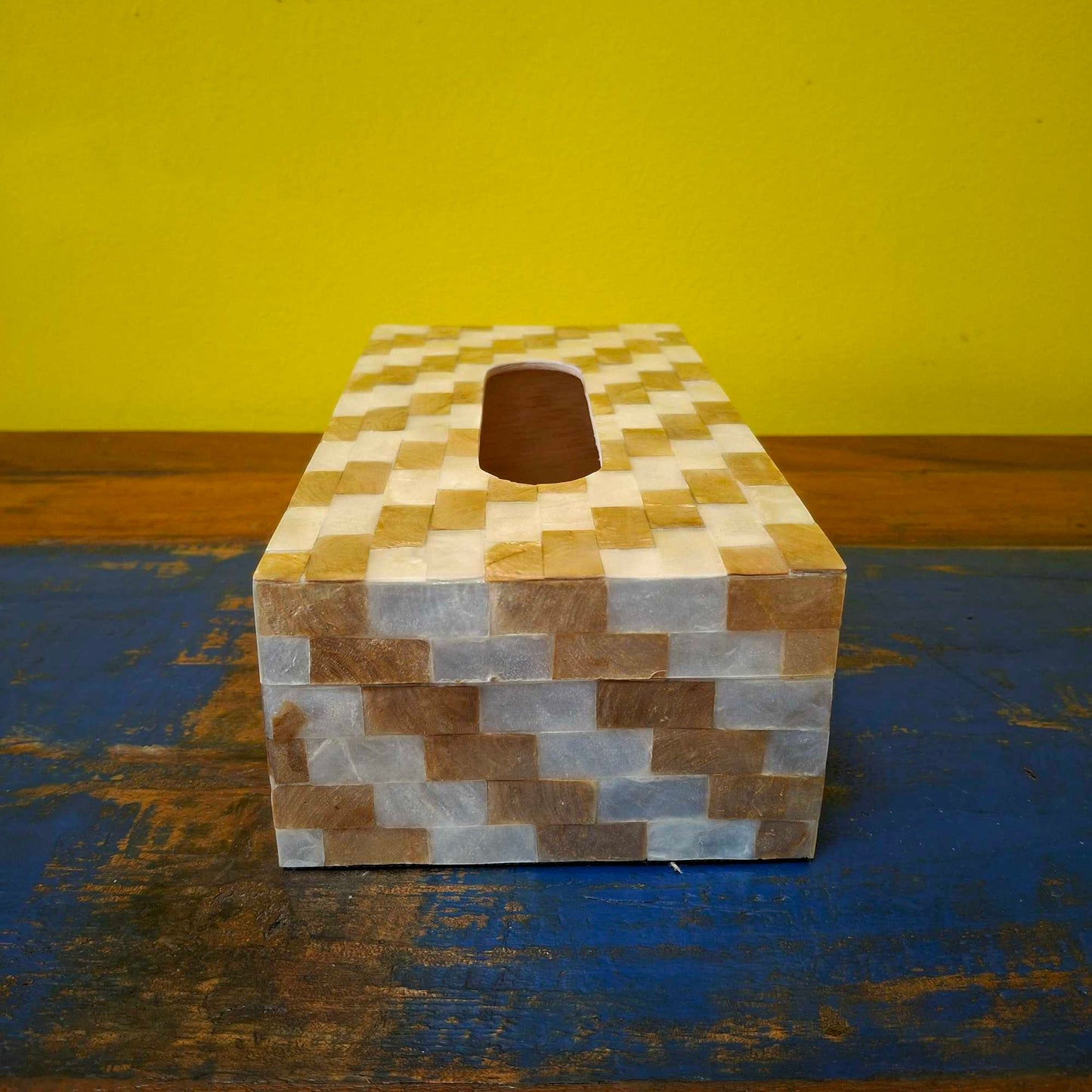 Porta fazzoletti in madre perla oro e argento