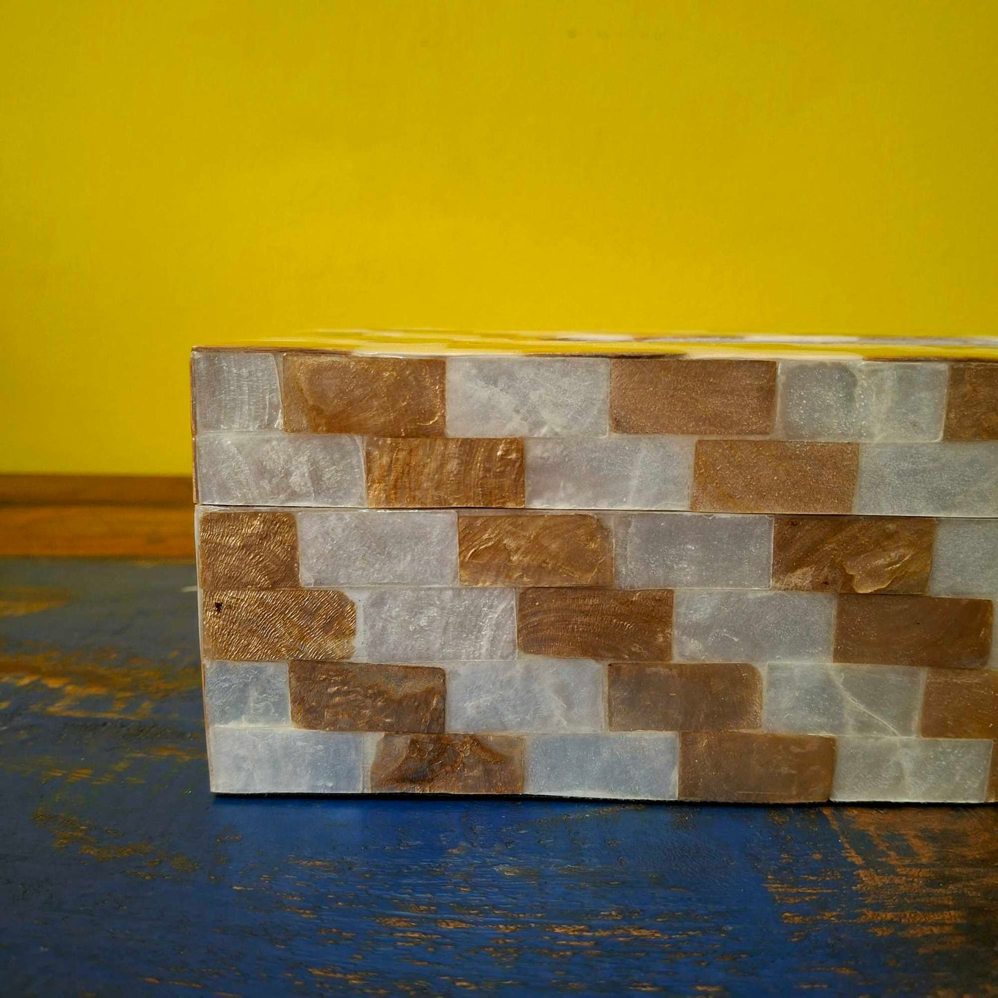 Porta fazzoletti in madre perla oro e argento