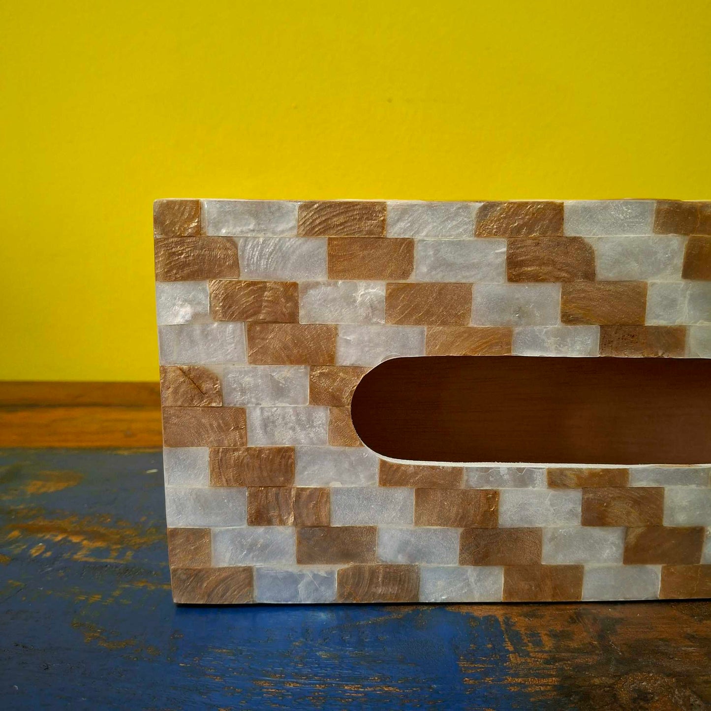 Porta fazzoletti in madre perla oro e argento