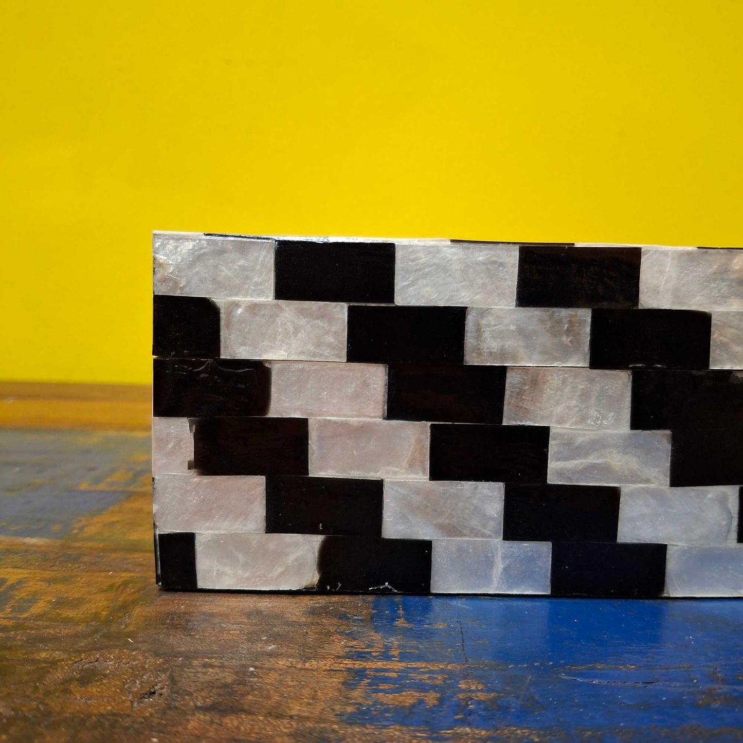 Rectangular mother of pearl tissue holder