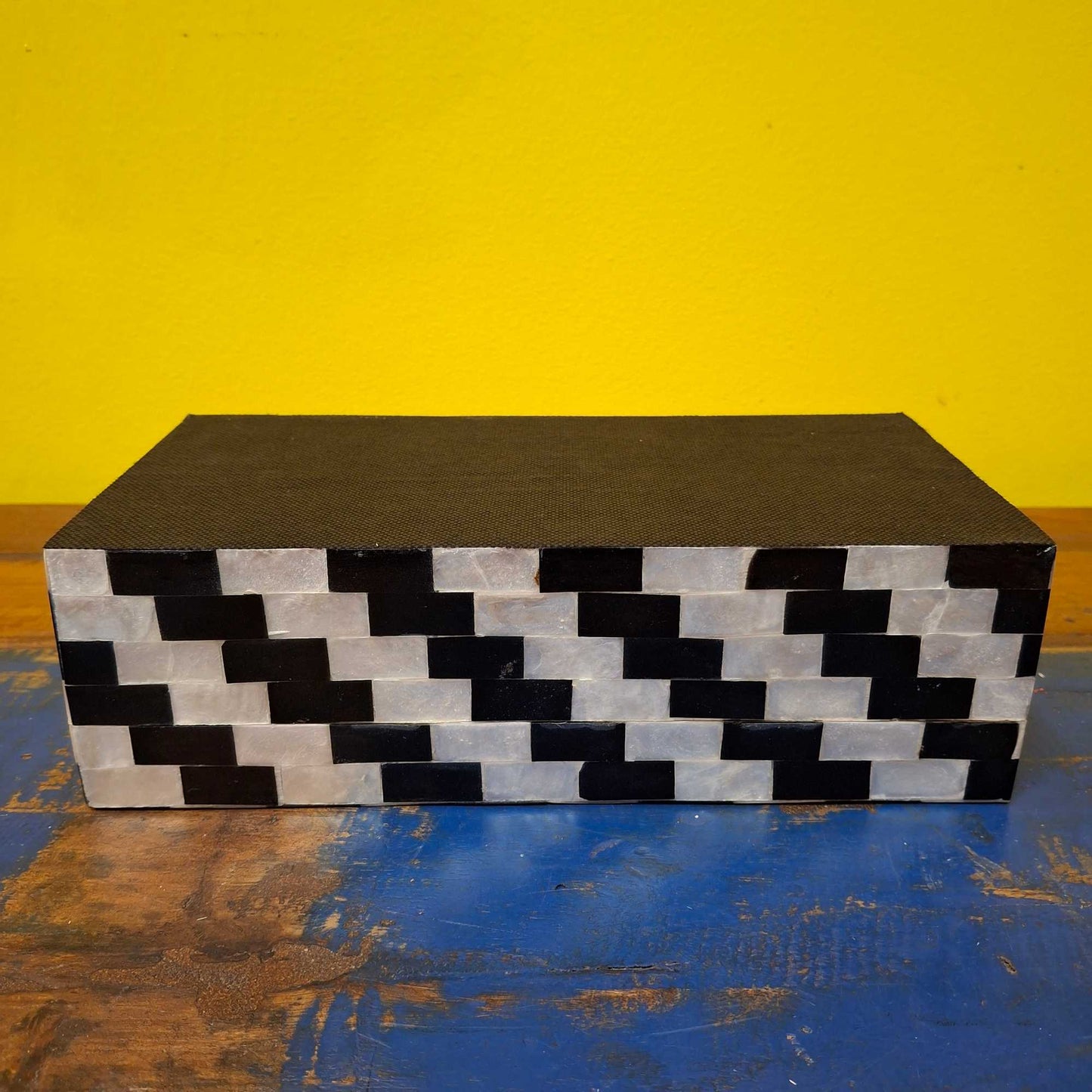 Rectangular mother of pearl tissue holder