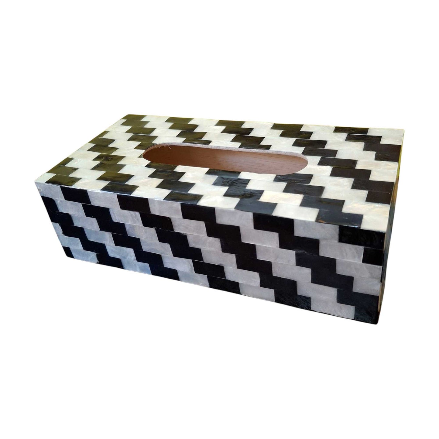Rectangular mother of pearl tissue holder