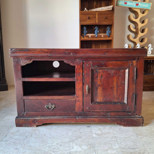 Porta Tv Vintage Mobile Etnico Tavolo Legno Teak