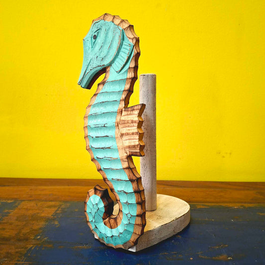 Portarotoli da cucina in legno cavalluccio marino