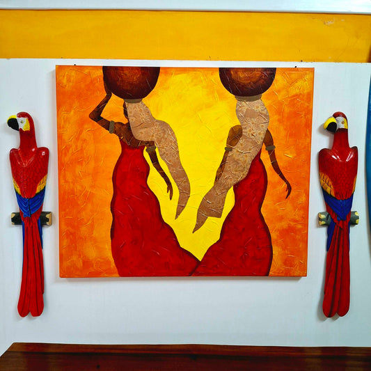 Quadri etnico acrilico su tela figurativo