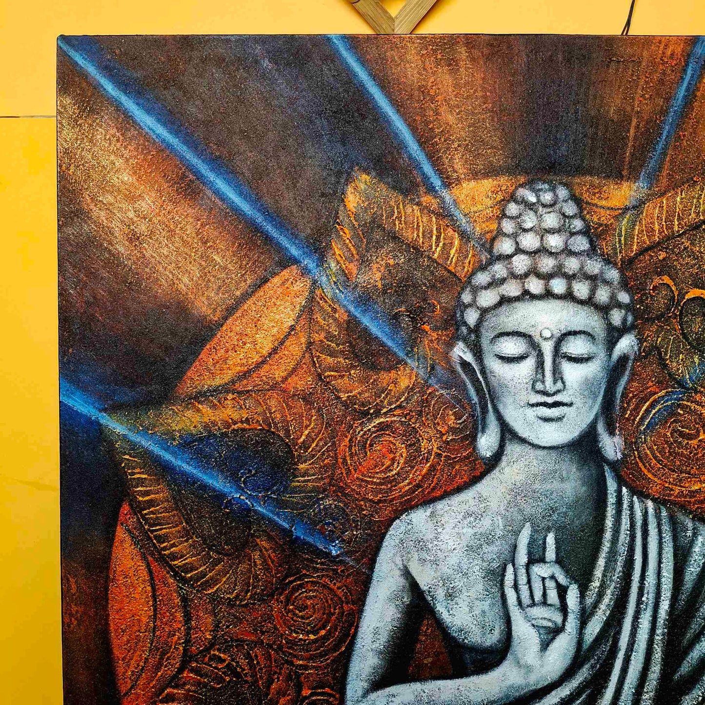 Quadro etnico Buddha in meditazione posizione del loto
