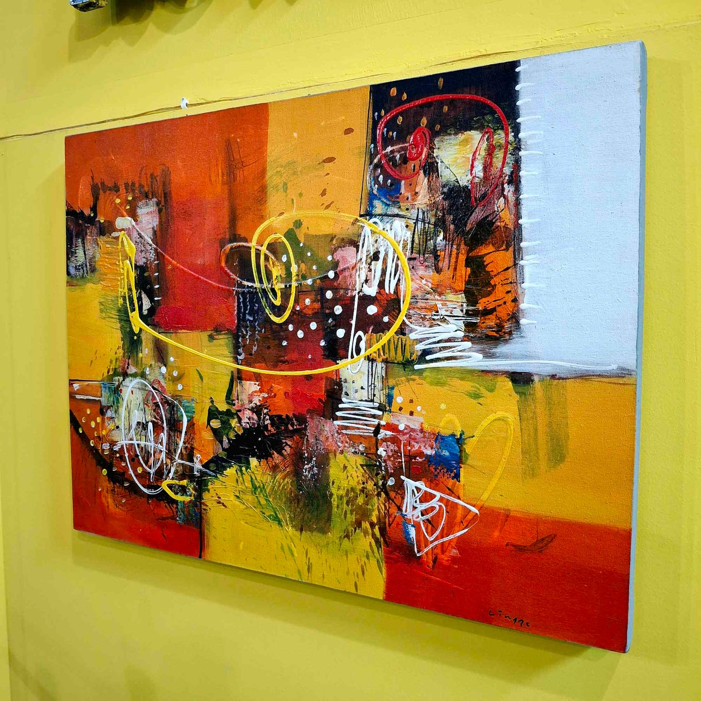 Quadro etnico artigianale geometria astratta