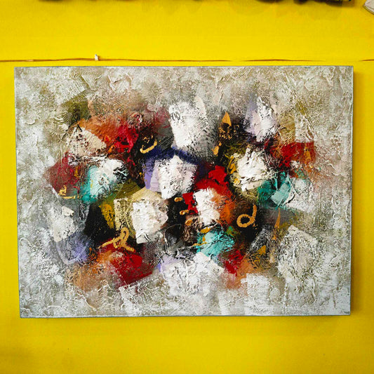 Quadro etnico artigianale tela astratta