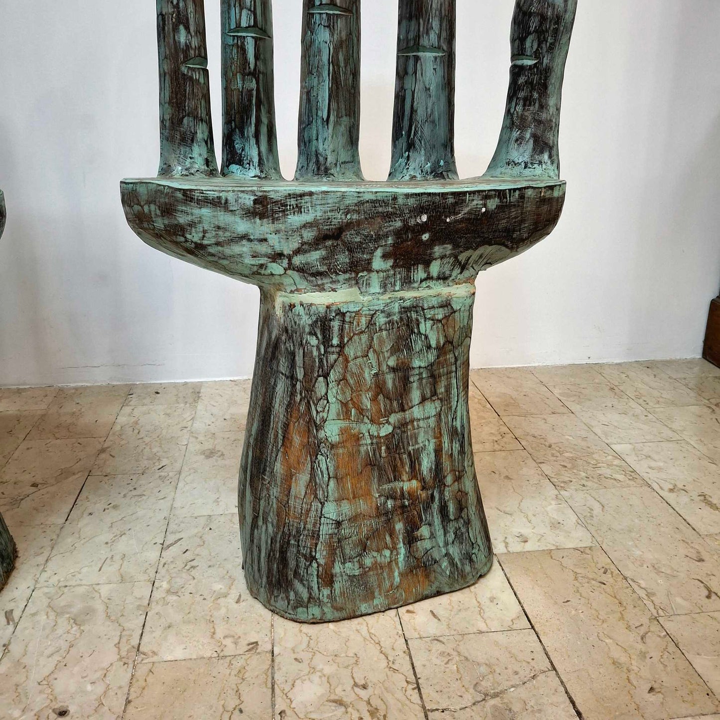 Teak wood hand chair ethnic style armchair