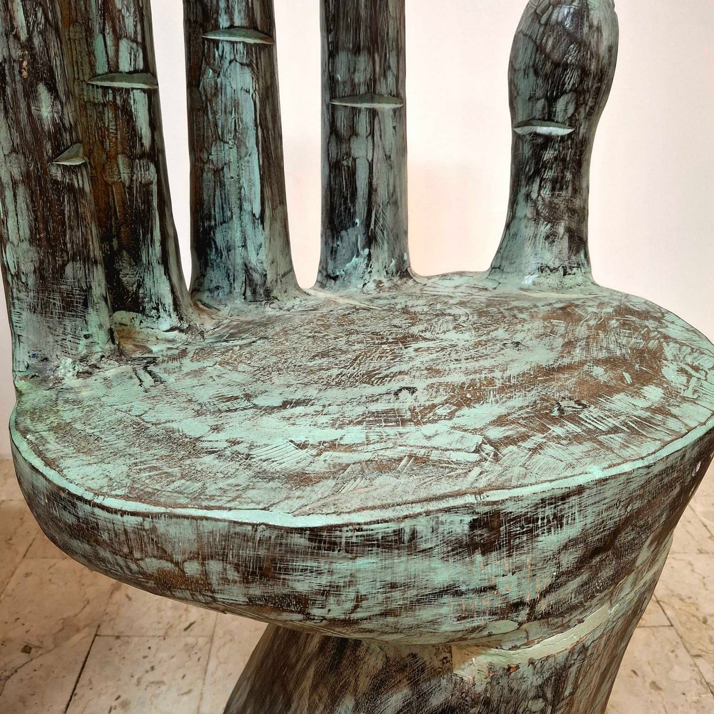 Teak wood hand chair ethnic style armchair