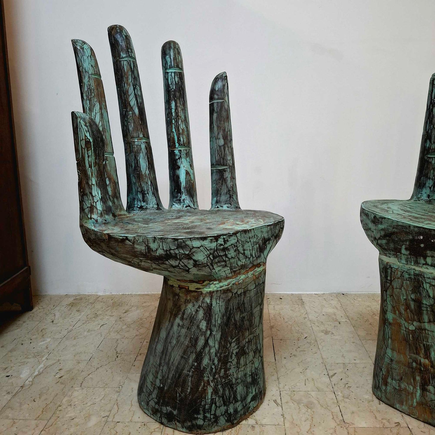 Teak wood hand chair ethnic style armchair