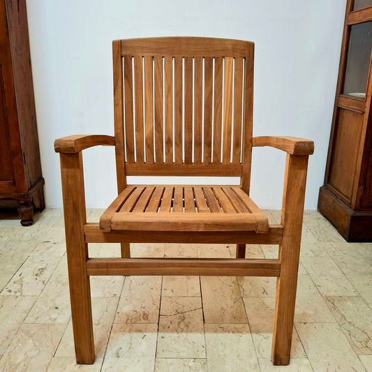 Sedia poltroncina ergonomica in teak massello