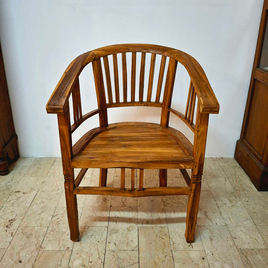 Sedia poltroncina in legno teak stile vintage