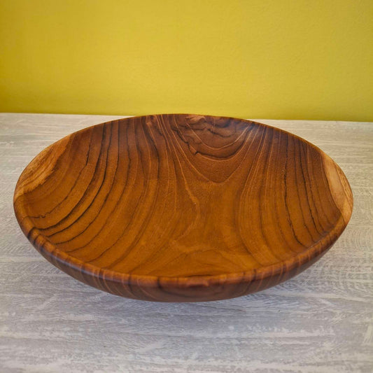 Piatto artigianale in legno teak medio