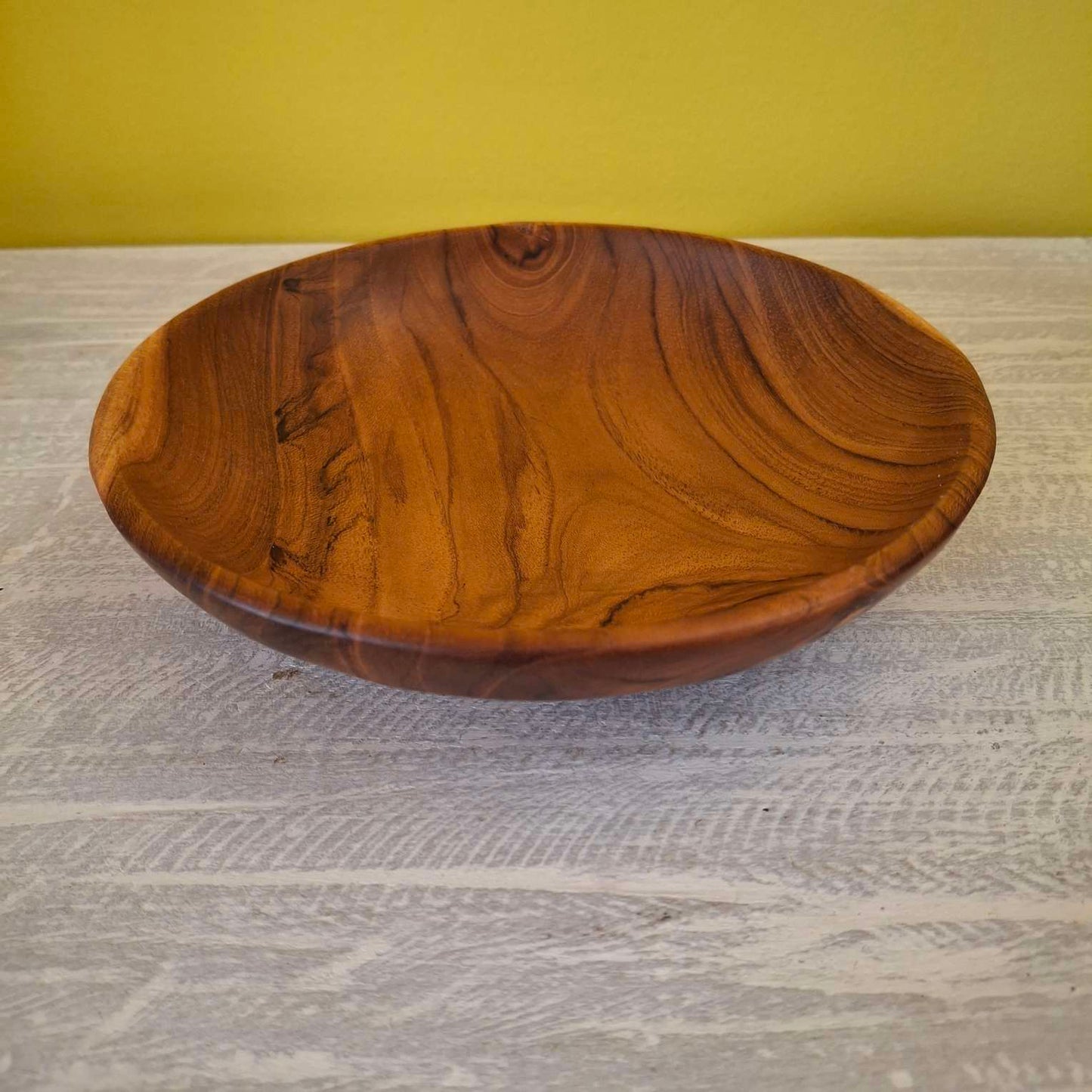 Ensemble de 3 assiettes décoratives en bois de teck