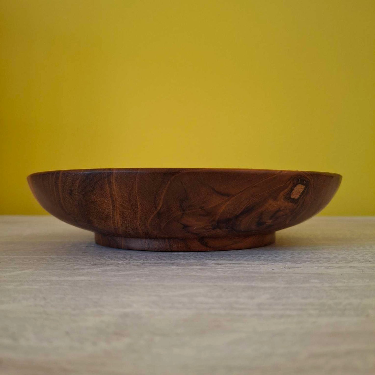 Ensemble de 3 assiettes décoratives en bois de teck