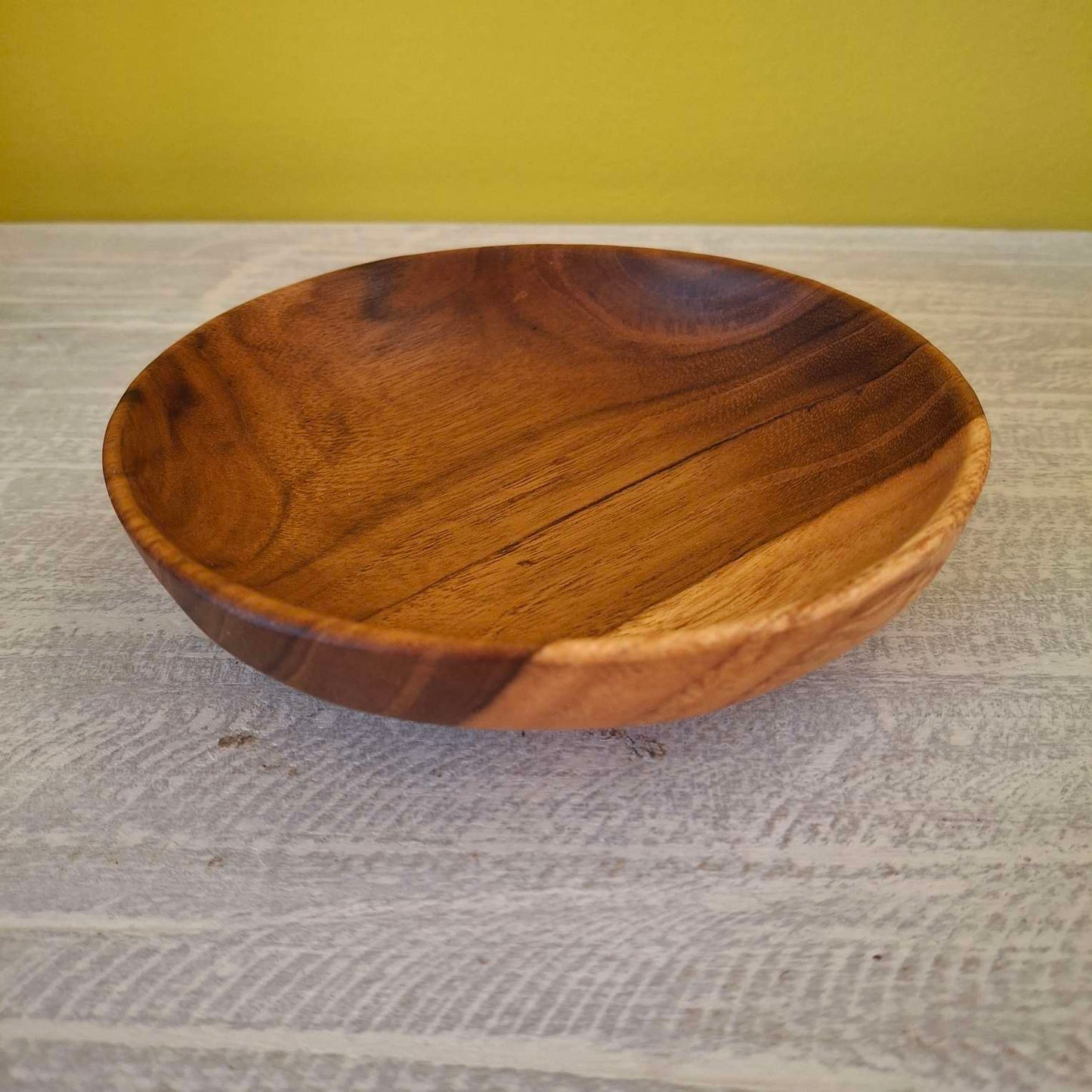 Ensemble de 3 assiettes décoratives en bois de teck
