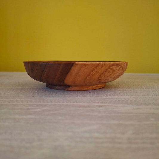 Piatto artigianale in legno teak piccolo