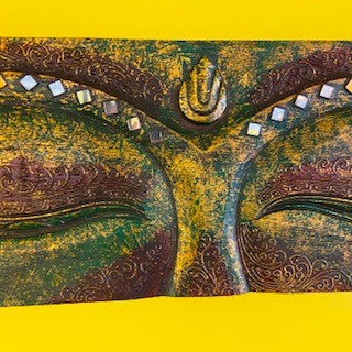 Panneau décoratif ethnique en bois effet Bouddha