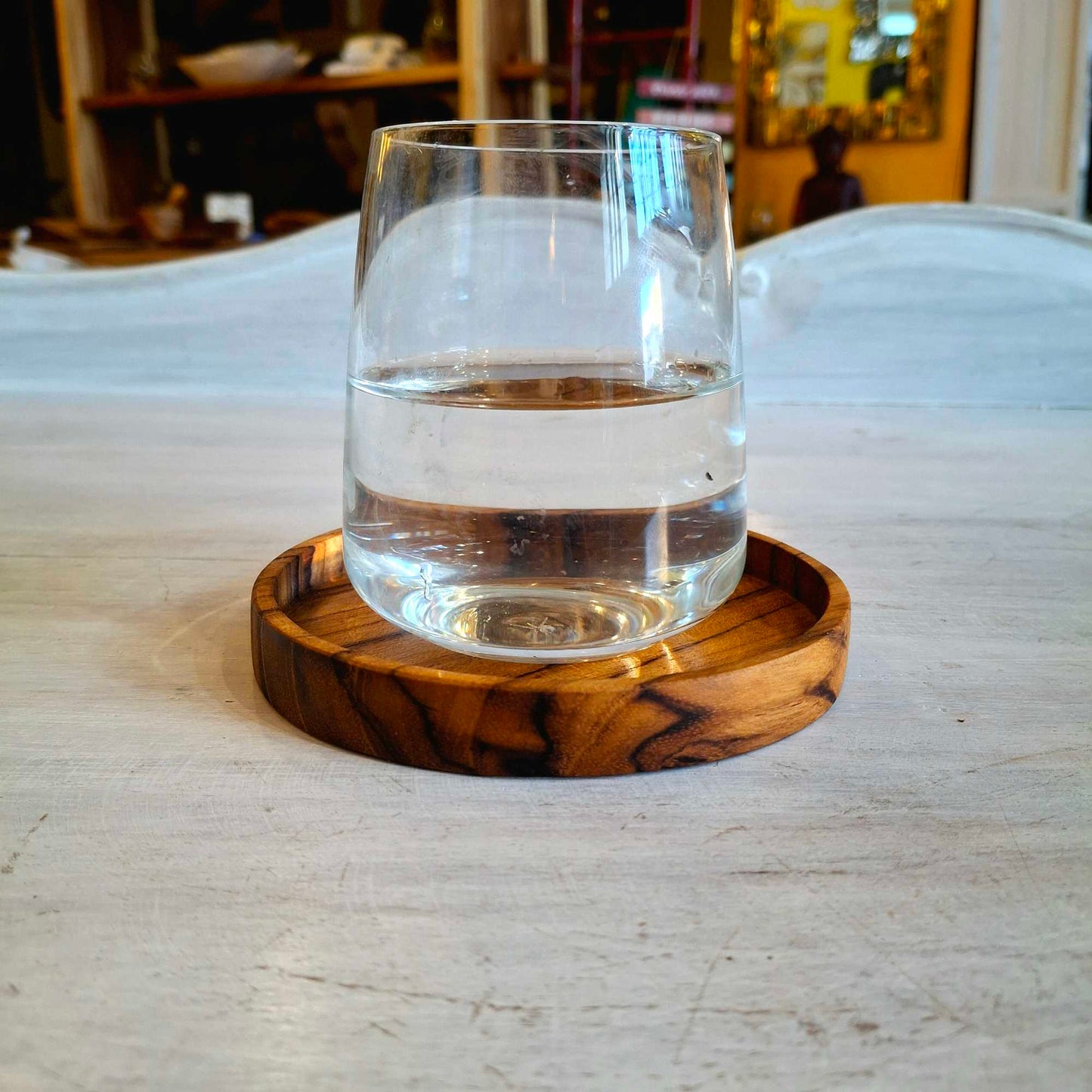 Sottobicchieri artigianali in legno teak naturale