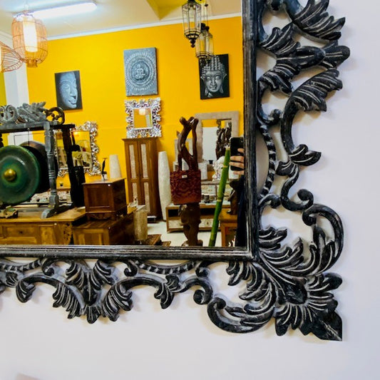 Specchio stile etnico cornice barocca in legno