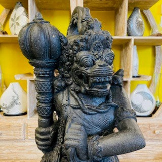 Statue de Barong Anoman en pierre, divinité fabriquée à la main