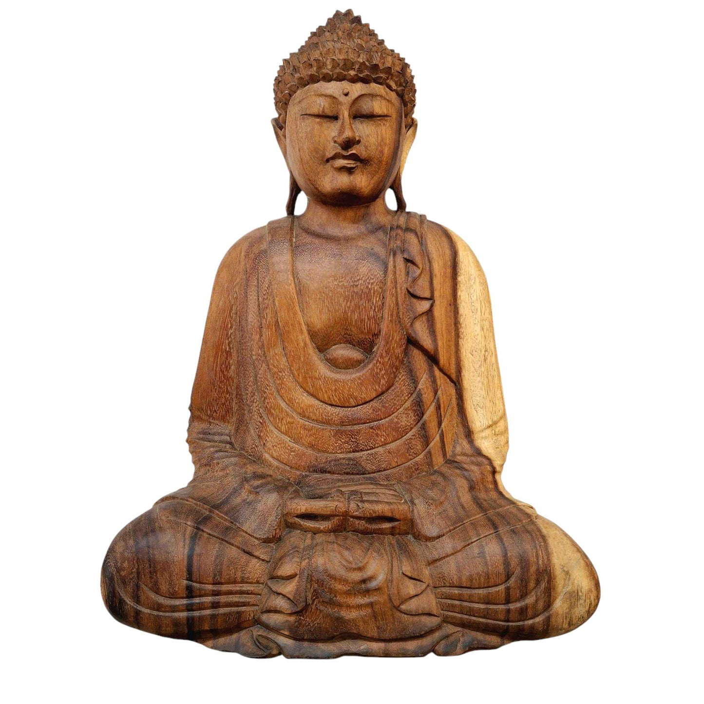 Statuette de Bouddha en bois de suar pour la méditation