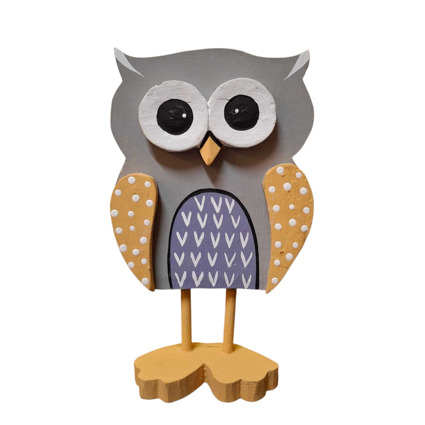 Wooden owl ornament figurine