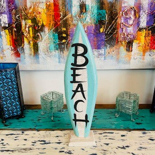 Tavola da surf deco in legno arredamento etnico - ETNICBAY