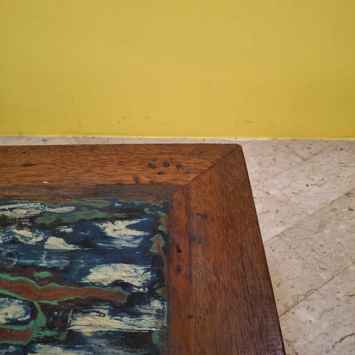 Teak wood coffee table ethnic square stool