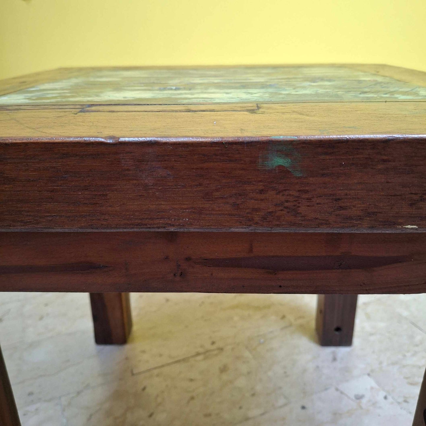 Teak wood coffee table ethnic square stool