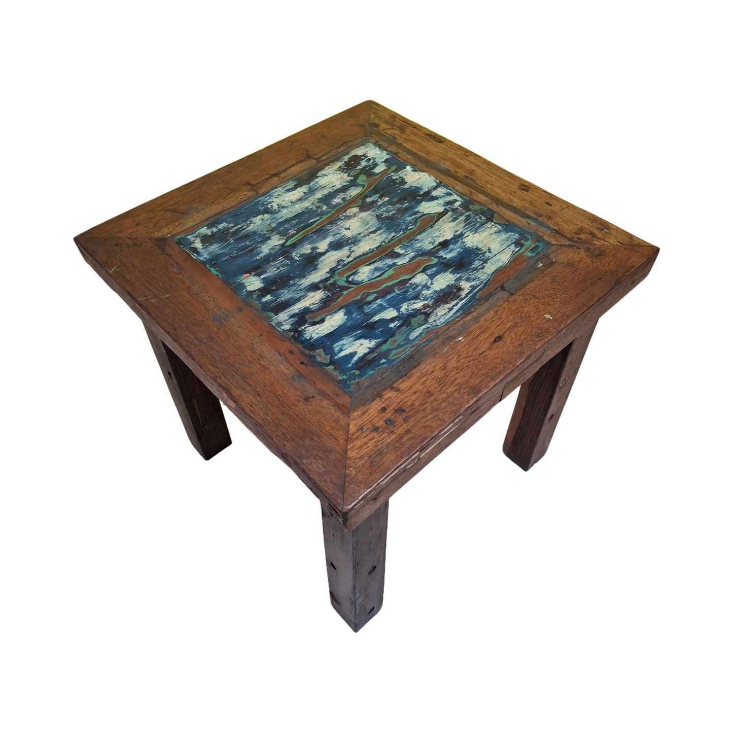 Teak wood coffee table ethnic square stool