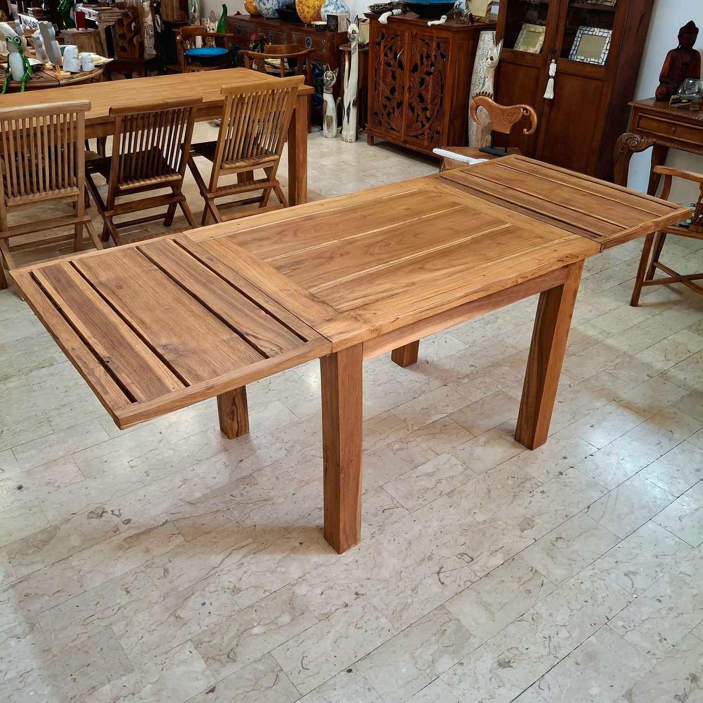 Tavolo allungabile in legno teak massello