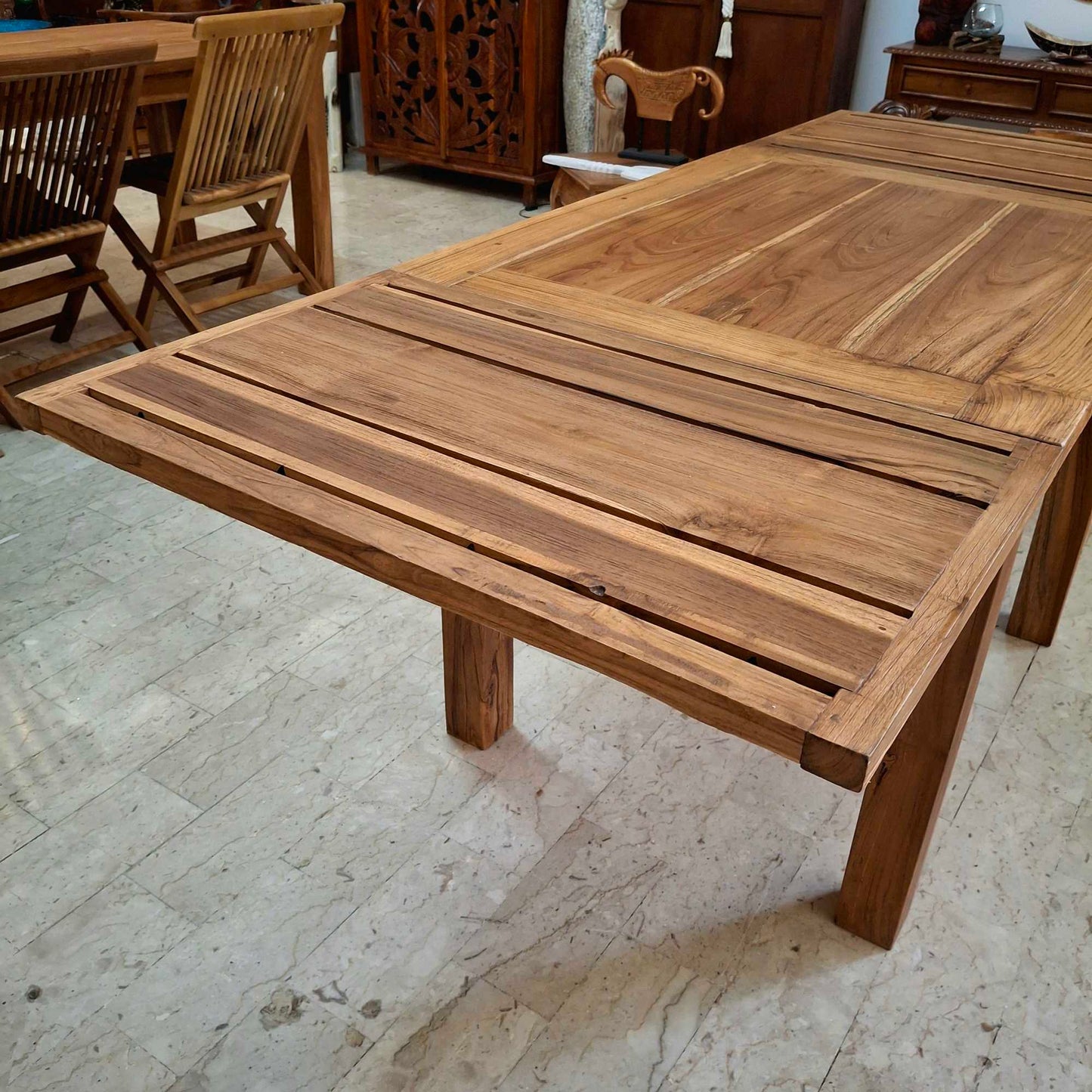 Tavolo allungabile in legno teak massello