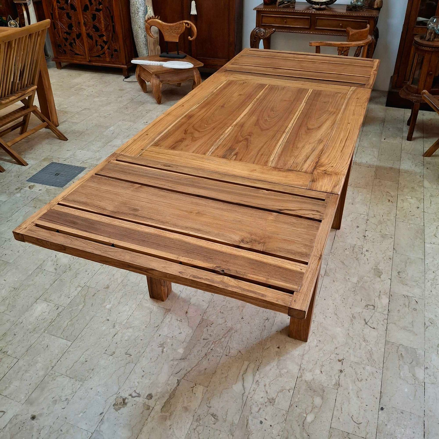 Tavolo allungabile in legno teak massello