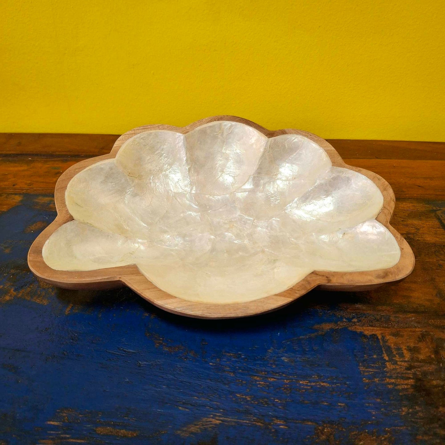 Mother of pearl shell tray centerpiece