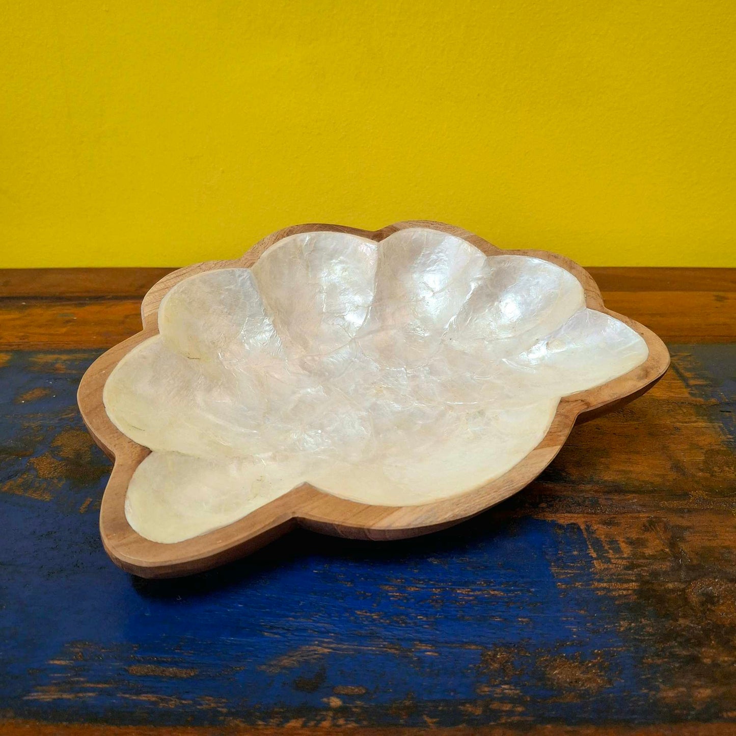 Mother of pearl shell tray centerpiece