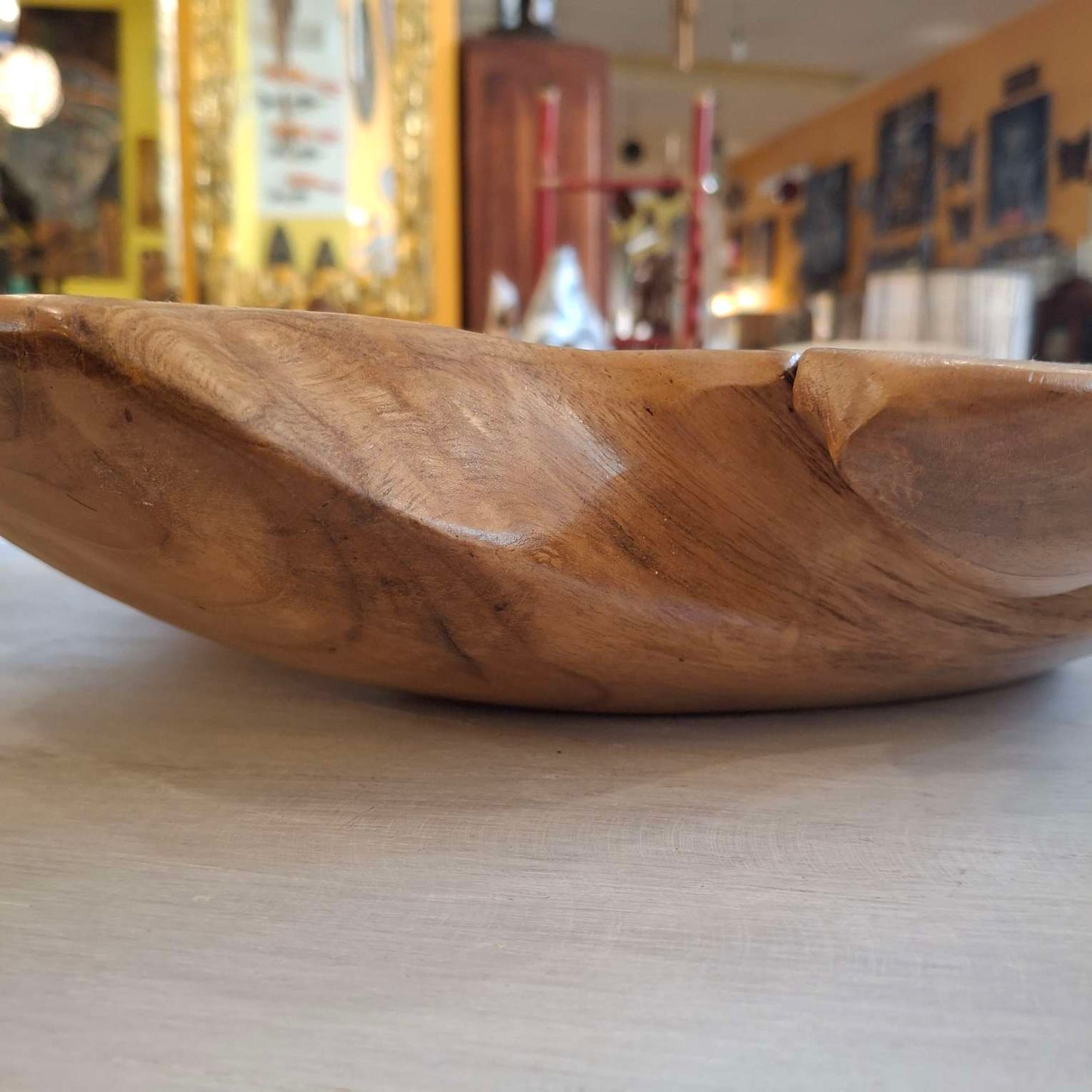 Teak wood root table centerpiece