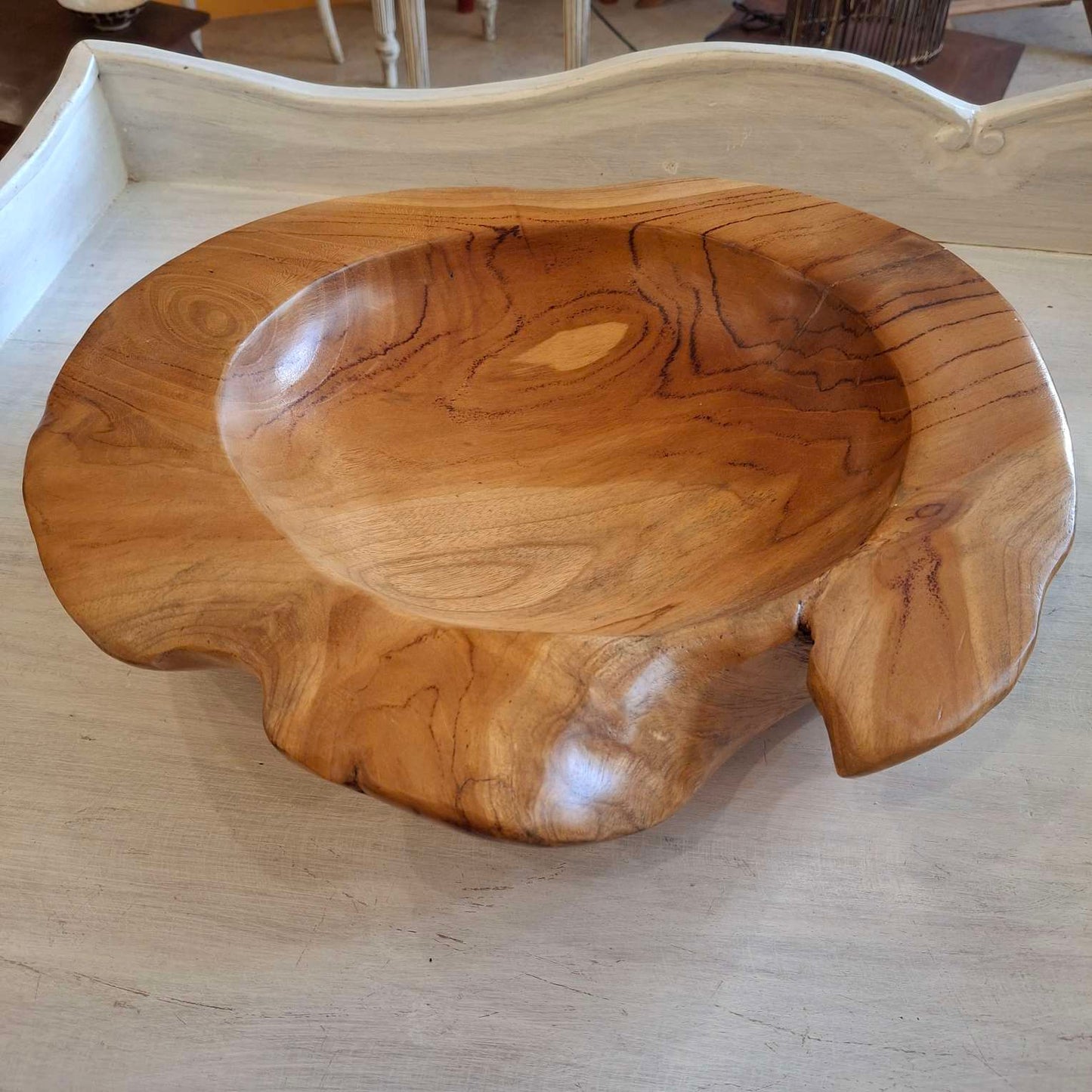Teak wood root table centerpiece