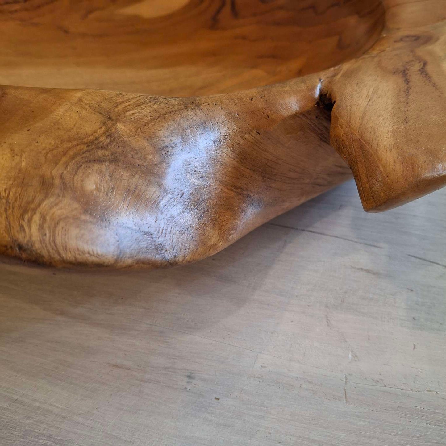 Teak wood root table centerpiece
