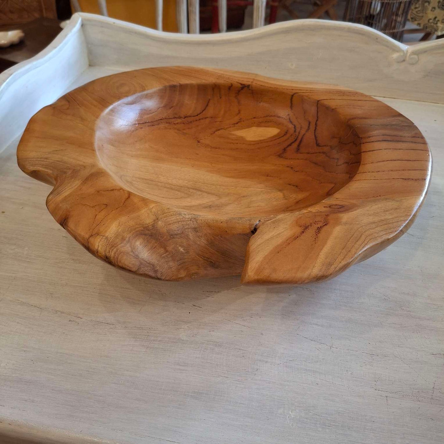 Teak wood root table centerpiece